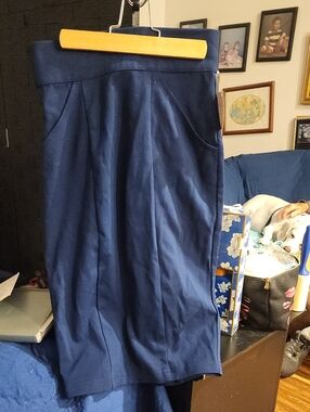 Heart Of Haute Navy Pencil Skirt